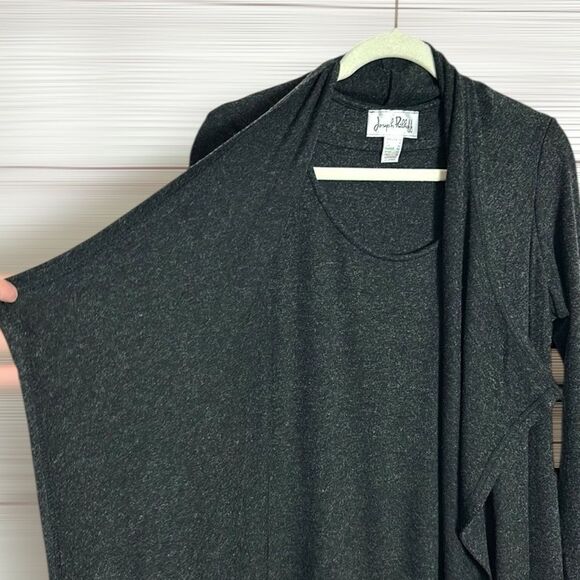 Joseph Ribkoff Women's Charcoal Gray Long Sleeve Shark Bite Knit Midi Dress US12 - Picture 4 of 10